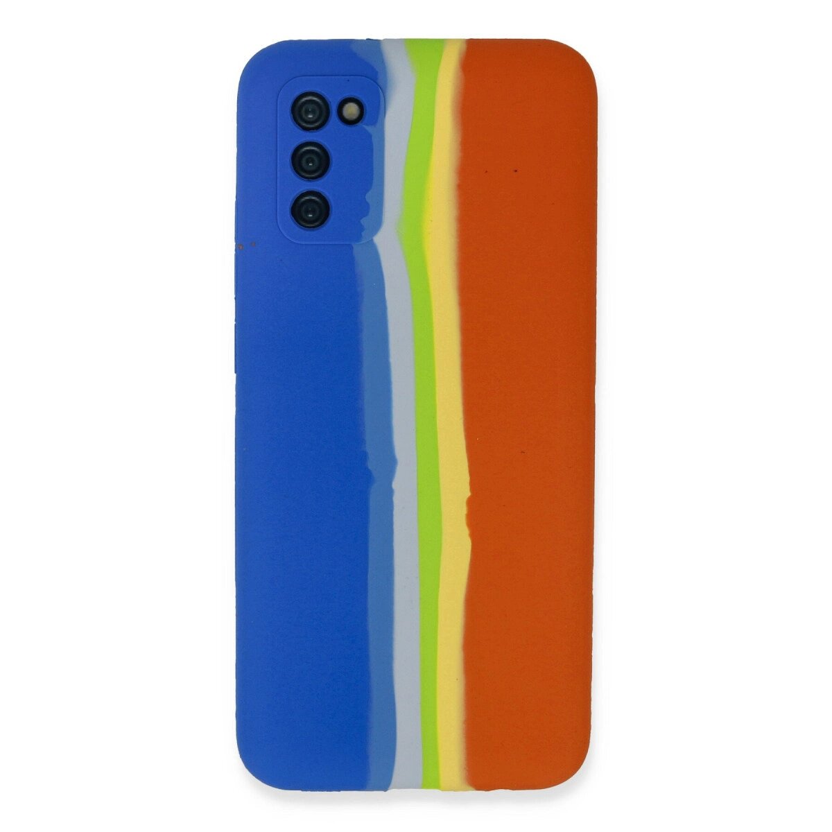 Samsung Galaxy A03s Kılıf Ebruli Lansman Silikon - Mavi-turuncu Samsung Galaxy A03s Kılıf Ebruli Lansman Silikon - Mavi-turuncu