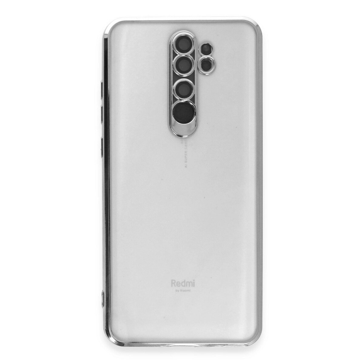 Xiaomi Redmi Note 8 Pro Kılıf Razer Lensli Silikon - Gümüş Xiaomi Redmi Note 8 Pro Kılıf Razer Lensli Silikon - Gümüş