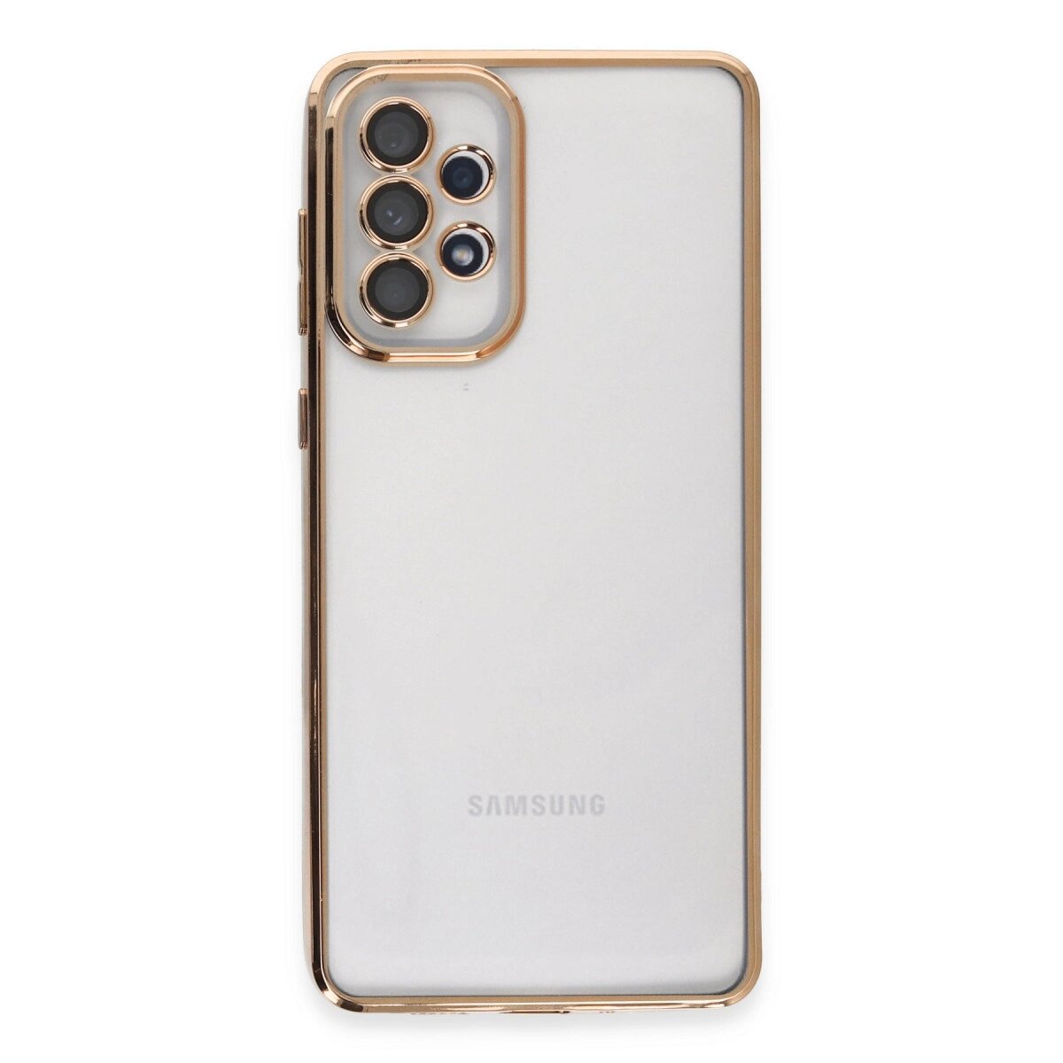Samsung Galaxy A73 5g Kılıf Razer Lensli Silikon - Gold Samsung Galaxy A73 5g Kılıf Razer Lensli Silikon - Gold