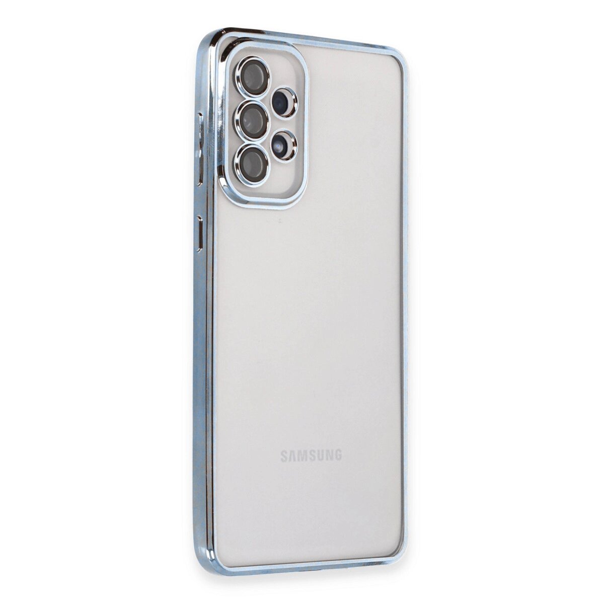 Samsung Galaxy A73 5g Kılıf Razer Lensli Silikon - Açık Mavi Samsung Galaxy A73 5g Kılıf Razer Lensli Silikon - Açık Mavi