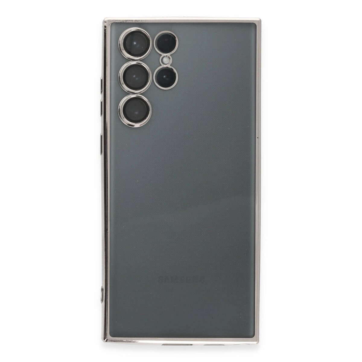 Samsung Galaxy S22 Ultra Kılıf Razer Lensli Silikon - Gümüş