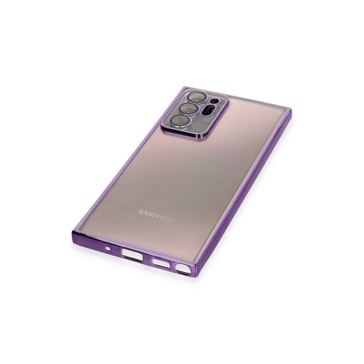 Samsung Galaxy Note 20 Ultra Kılıf Razer Lensli Silikon - Mor