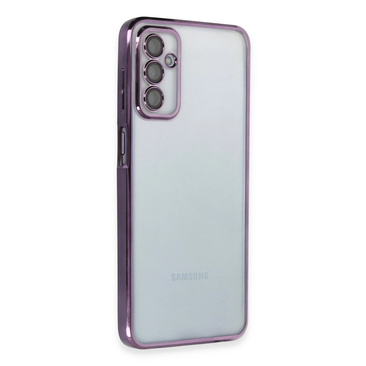 Samsung Galaxy M23 Kılıf Razer Lensli Silikon - Mor Samsung Galaxy M23 Kılıf Razer Lensli Silikon - Mor