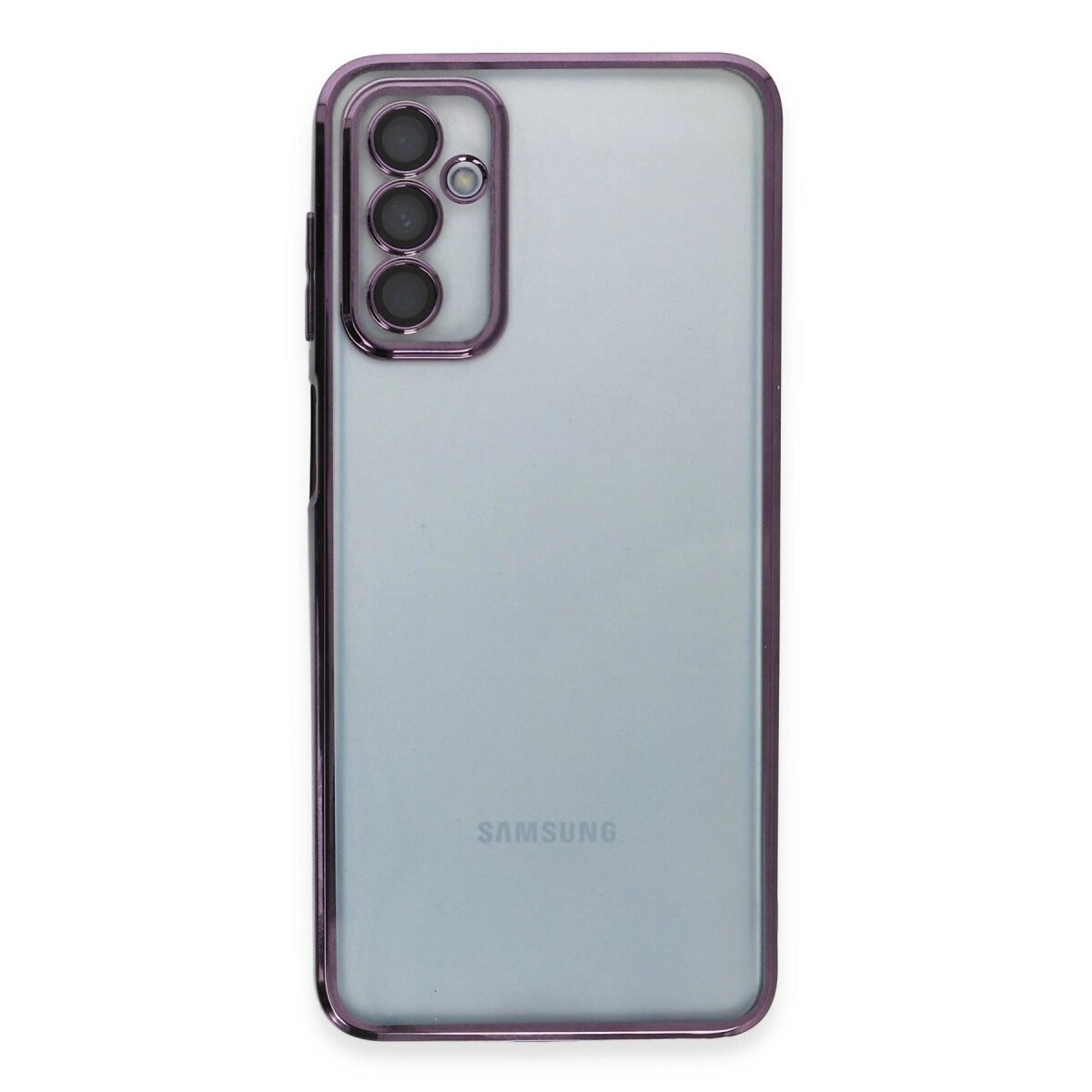 Samsung Galaxy M23 Kılıf Razer Lensli Silikon - Mor Samsung Galaxy M23 Kılıf Razer Lensli Silikon - Mor