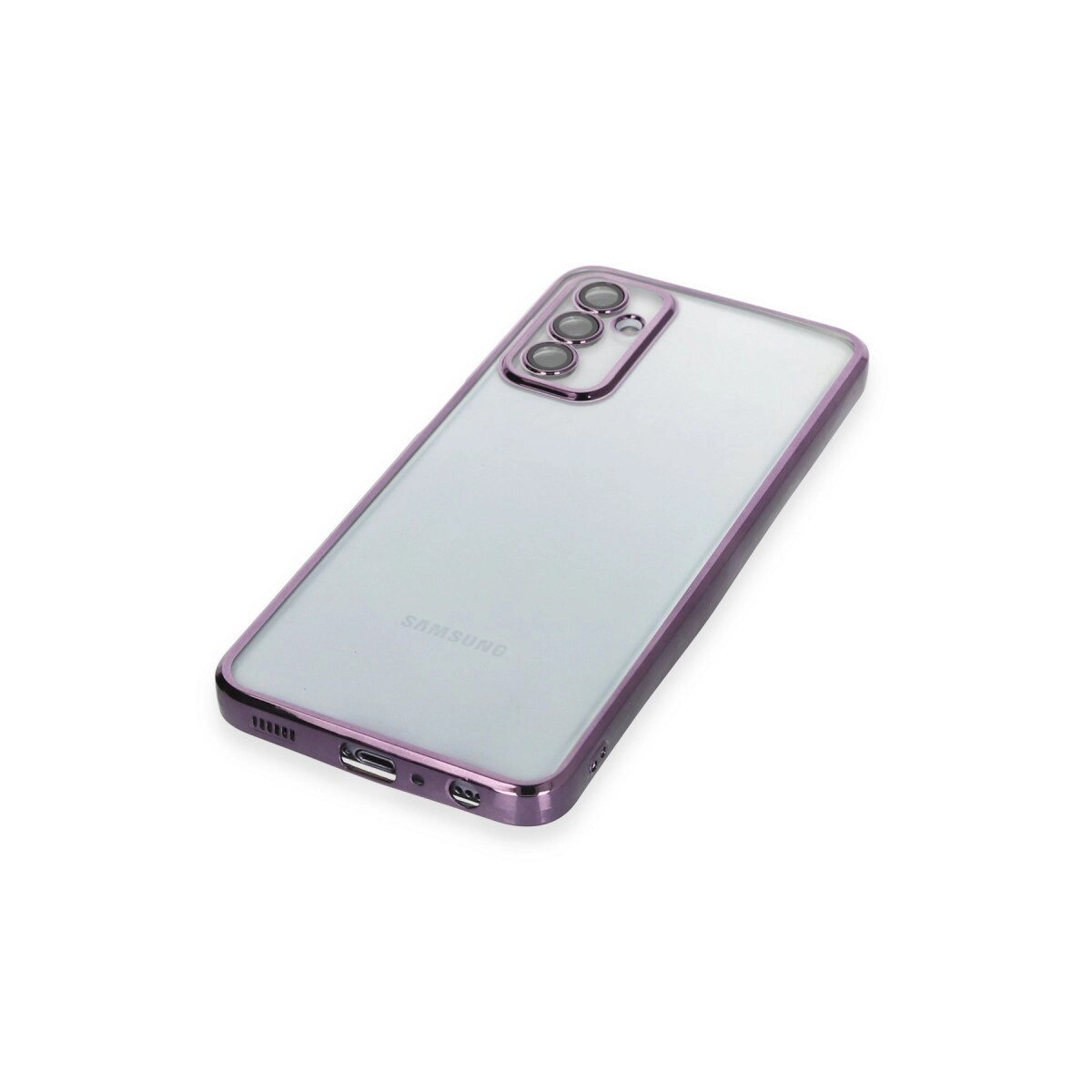 Samsung Galaxy M23 Kılıf Razer Lensli Silikon - Mor Samsung Galaxy M23 Kılıf Razer Lensli Silikon - Mor
