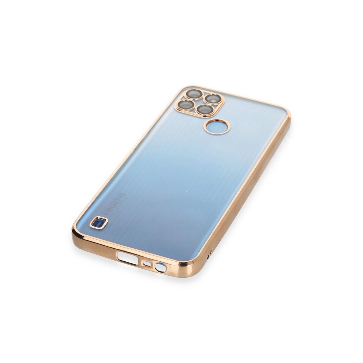 Realme C25y Kılıf Razer Lensli Silikon - Gold Realme C25y Kılıf Razer Lensli Silikon - Gold