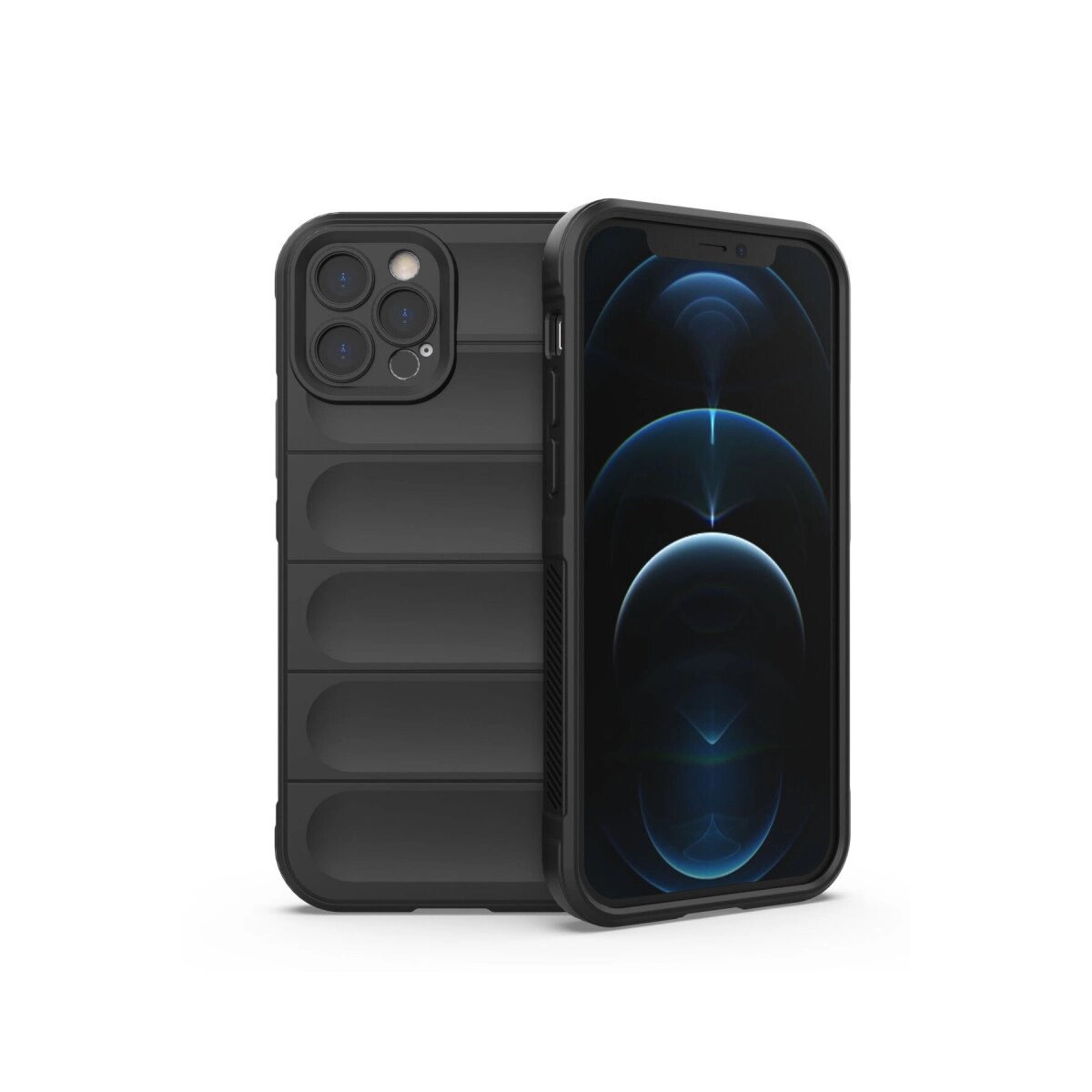 Apple İphone 12 Pro Kılıf Optimum Silikon - Siyah Apple İphone 12 Pro Kılıf Optimum Silikon - Siyah