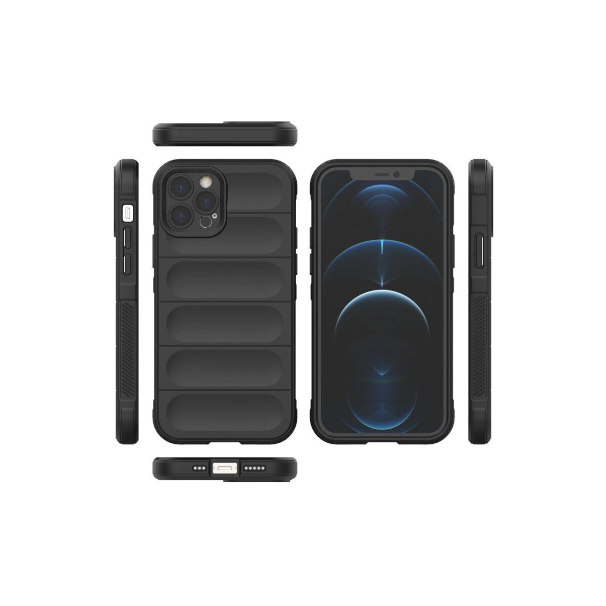 Apple İphone 12 Pro Kılıf Optimum Silikon - Siyah Apple İphone 12 Pro Kılıf Optimum Silikon - Siyah