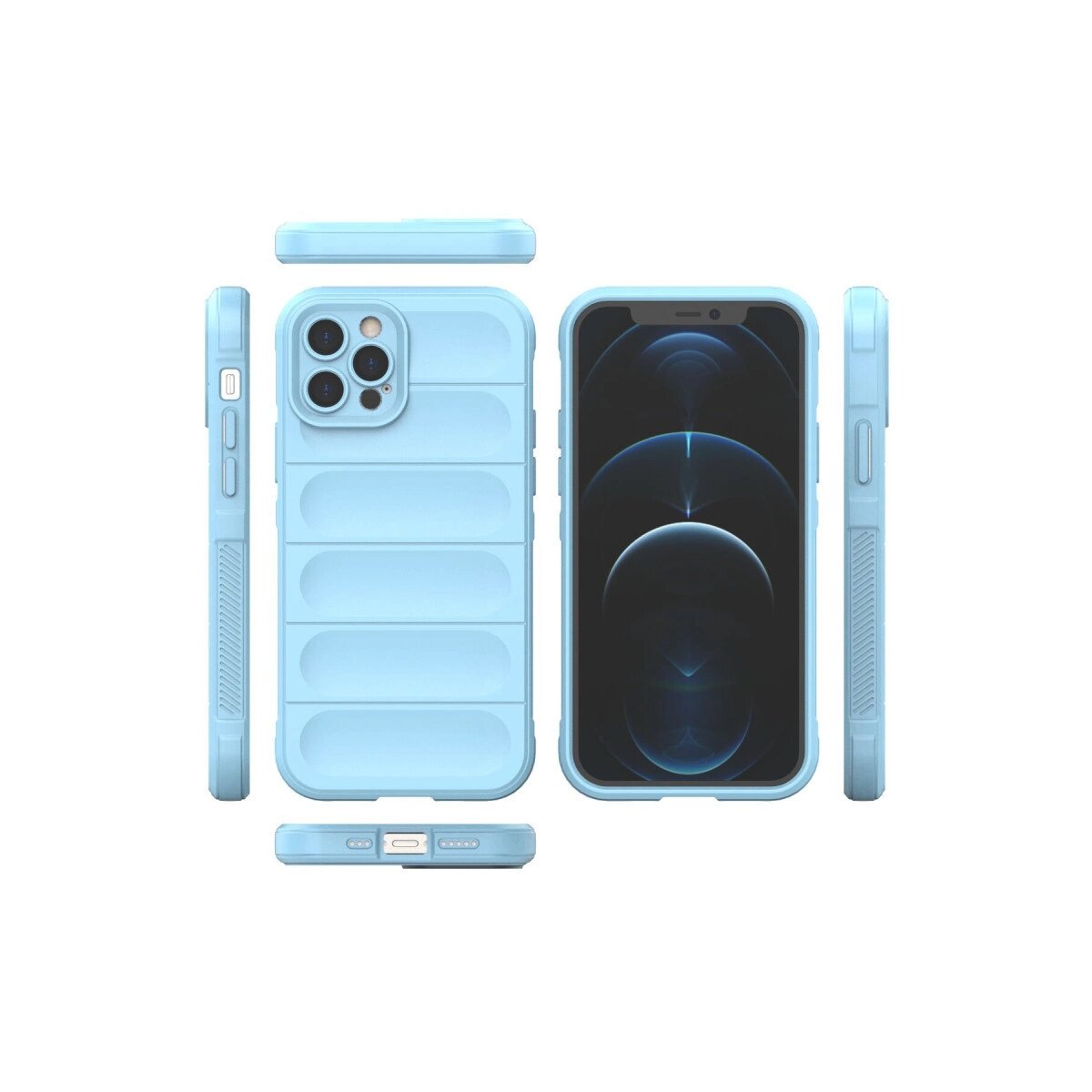 Apple İphone 12 Pro Kılıf Optimum Silikon - Sky Blue Apple İphone 12 Pro Kılıf Optimum Silikon - Sky Blue