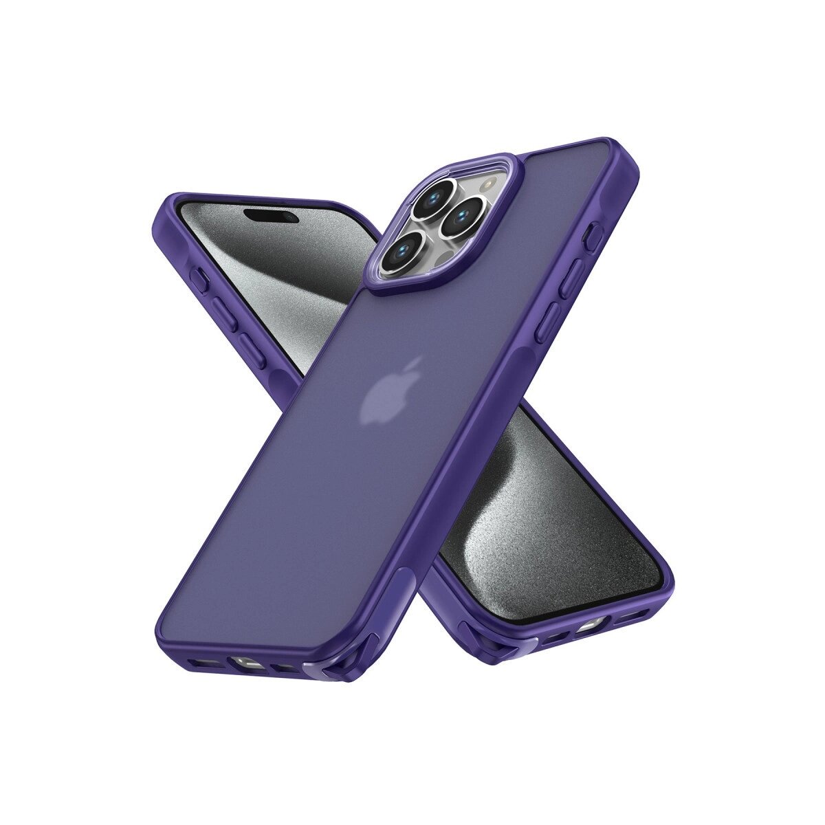 Apple İphone 15 Pro Max Kılıf Elegant Kapak - Derin Mor