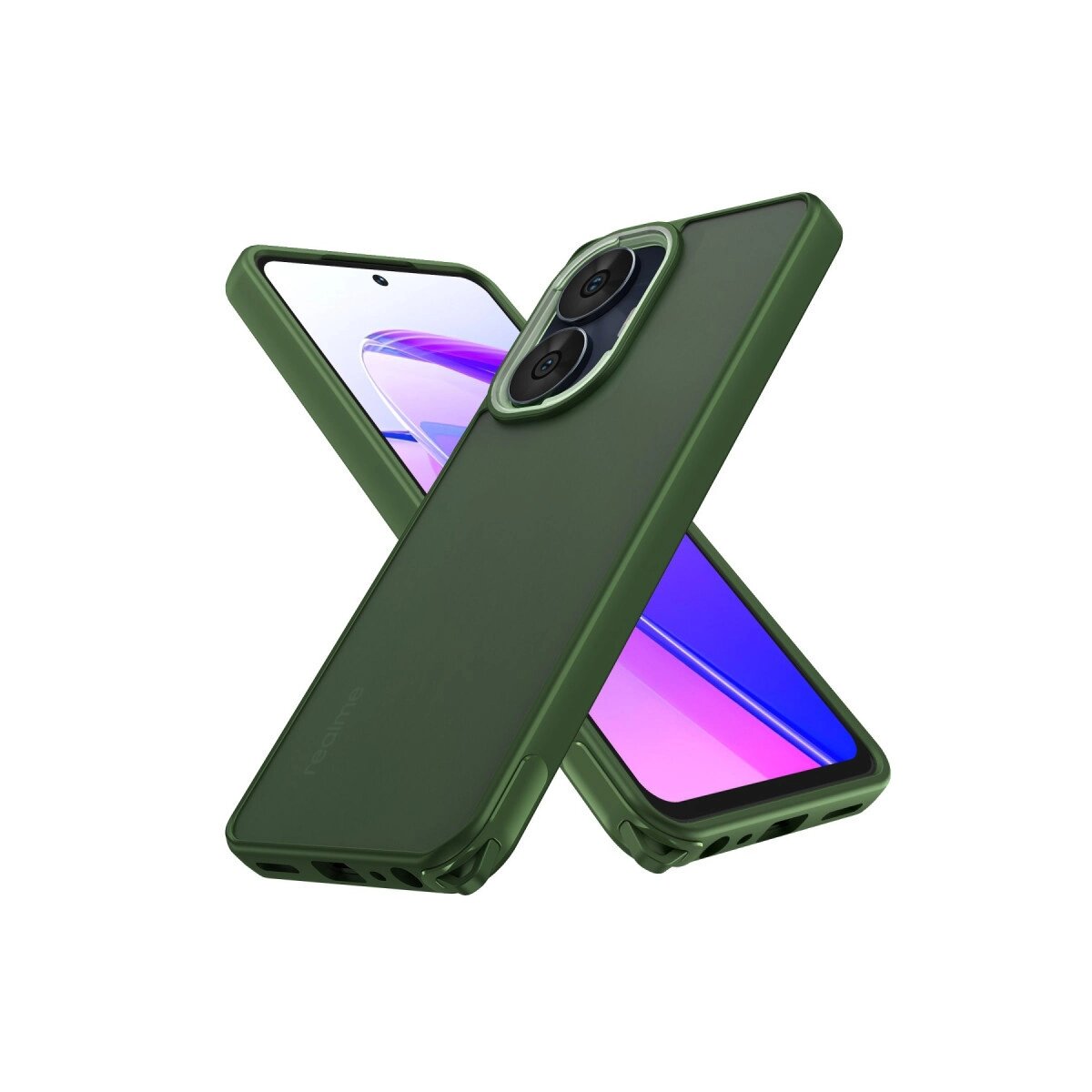 Realme C55 Kılıf Elegant Kapak - Yeşil Realme C55 Kılıf Elegant Kapak - Yeşil