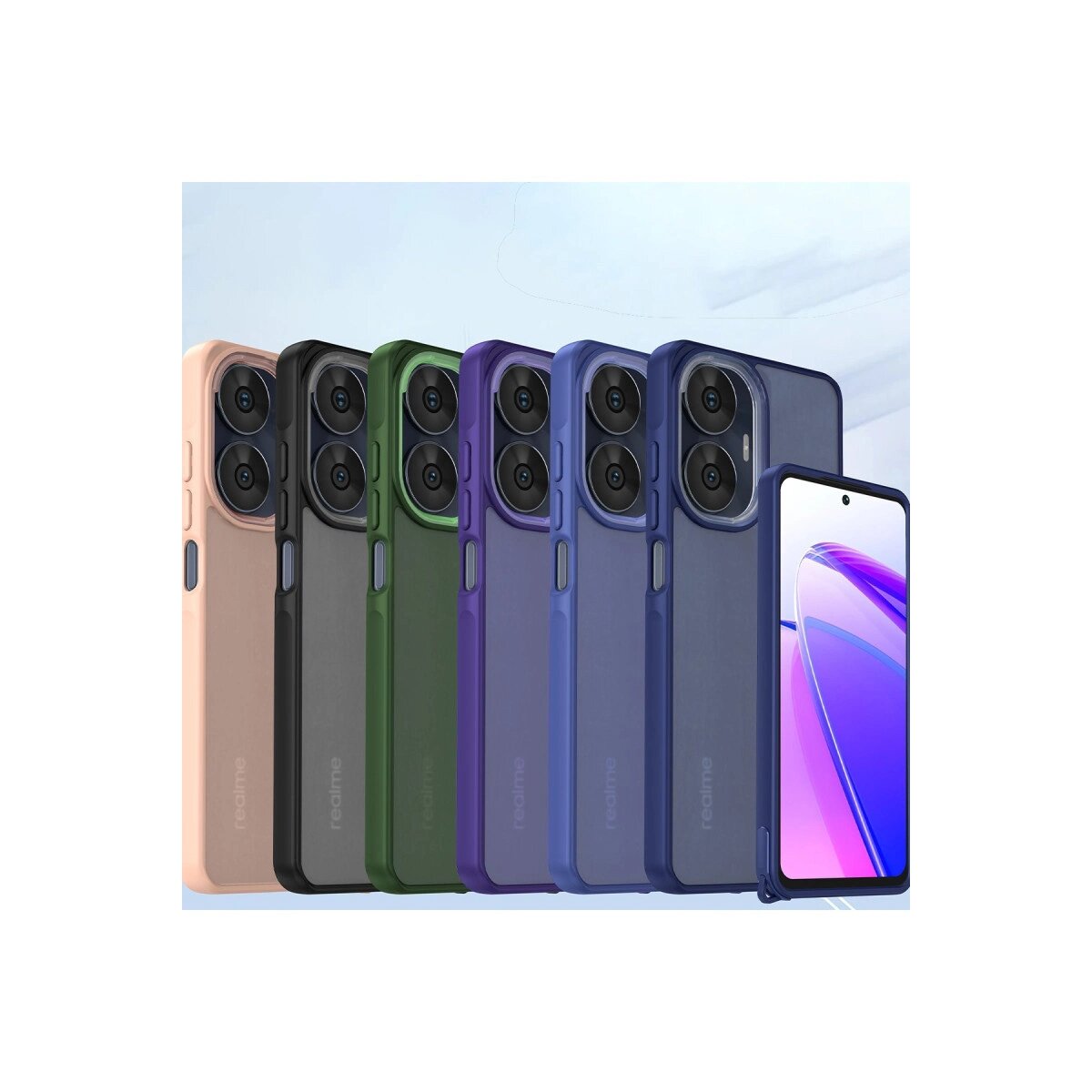 Realme C55 Kılıf Elegant Kapak - Yeşil Realme C55 Kılıf Elegant Kapak - Yeşil