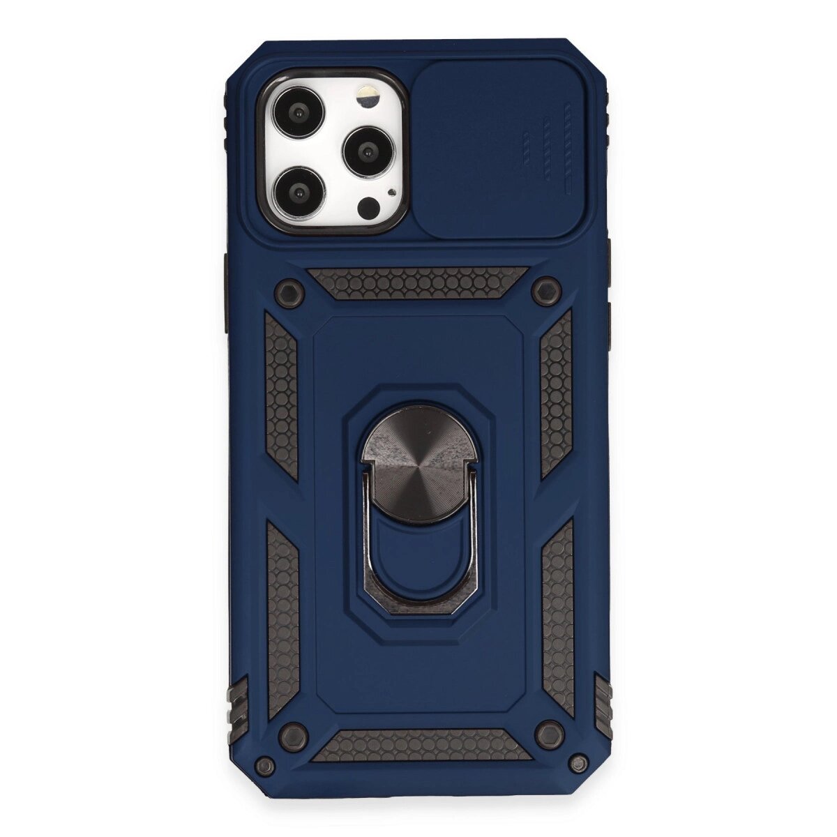 Apple İphone 12 Pro Max Kılıf Pars Lens Yüzüklü Silikon - Lacivert Apple İphone 12 Pro Max Kılıf Pars Lens Yüzüklü Silikon - Lacivert