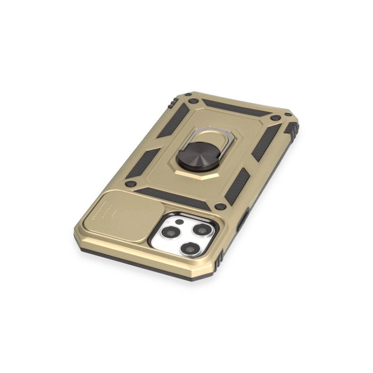 Apple İphone 12 Pro Max Kılıf Pars Lens Yüzüklü Silikon - Gold Apple İphone 12 Pro Max Kılıf Pars Lens Yüzüklü Silikon - Gold
