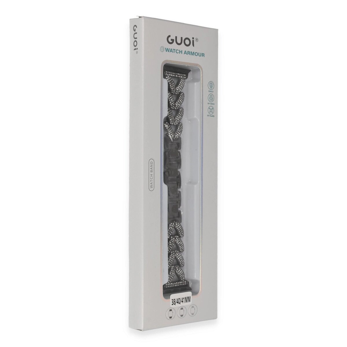 Apple Watch 38mm Node Taşlı Kordon (saat Değildir) - Siyah