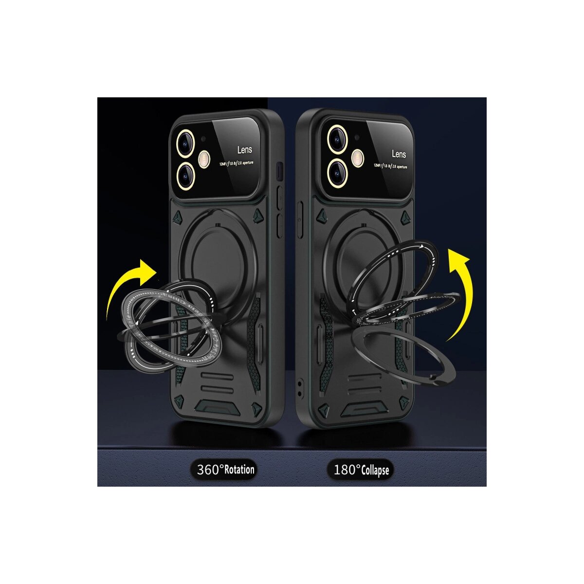 Apple İphone 11 Kılıf Joy Lens Standlı Kapak - Lacivert