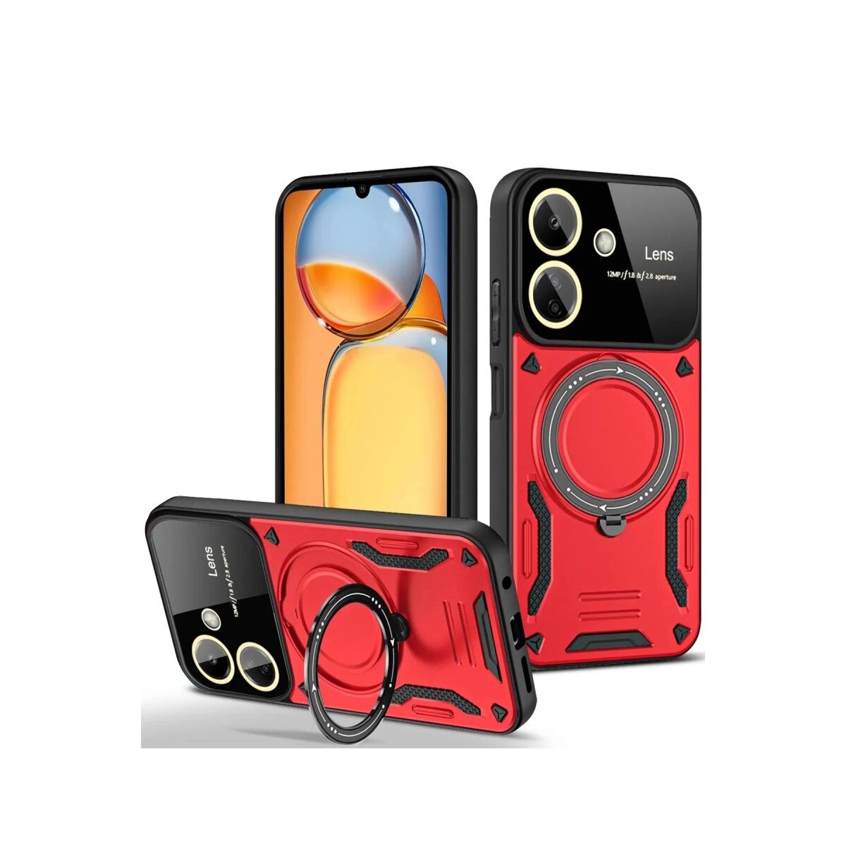 13c Kılıf Joy Lens Standlı Kapak - Kırmızı
