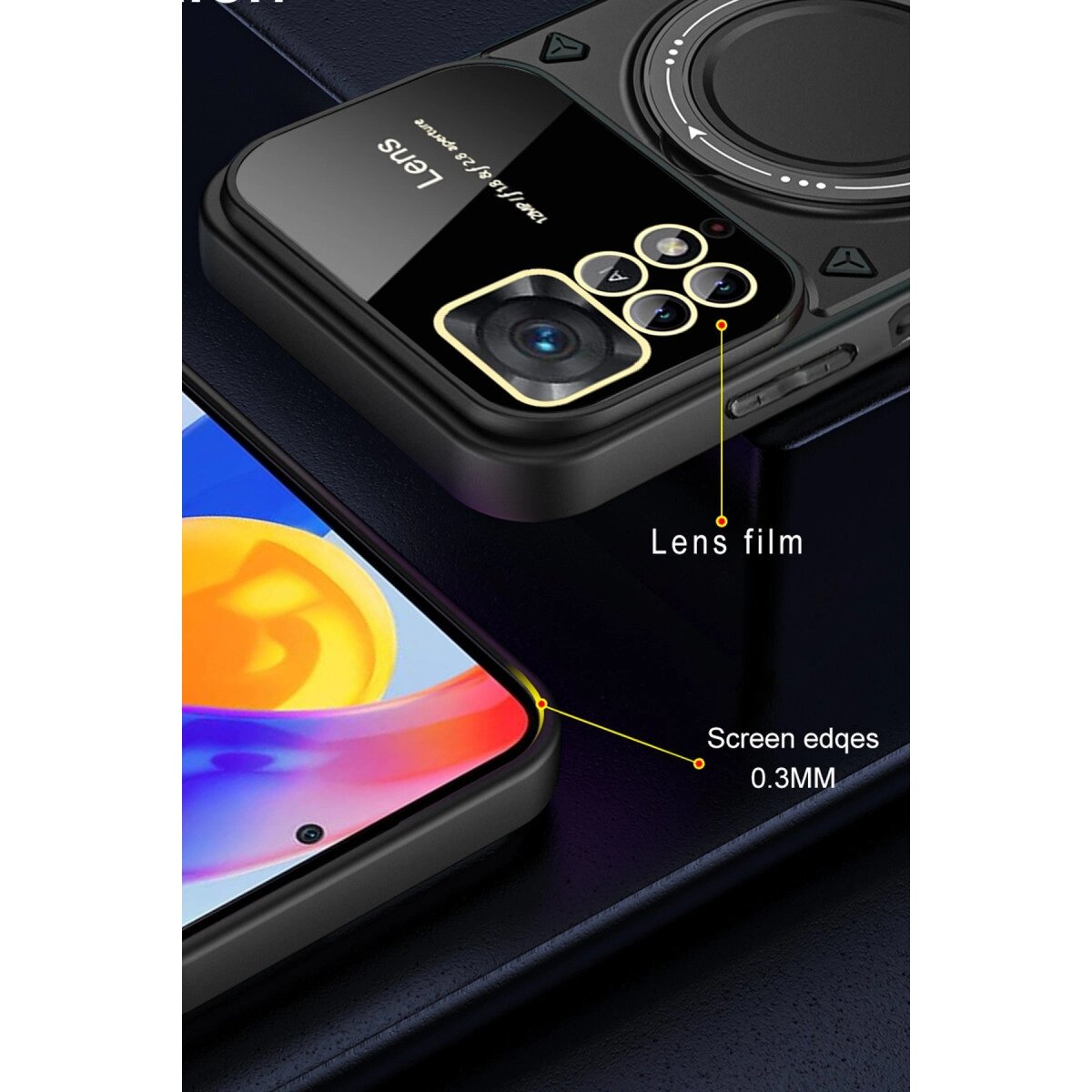 Xiaomi Redmi Note 12 Pro 4g Kılıf Joy Lens Standlı Kapak - Mor Xiaomi Redmi Note 12 Pro 4g Kılıf Joy Lens Standlı Kapak - Mor