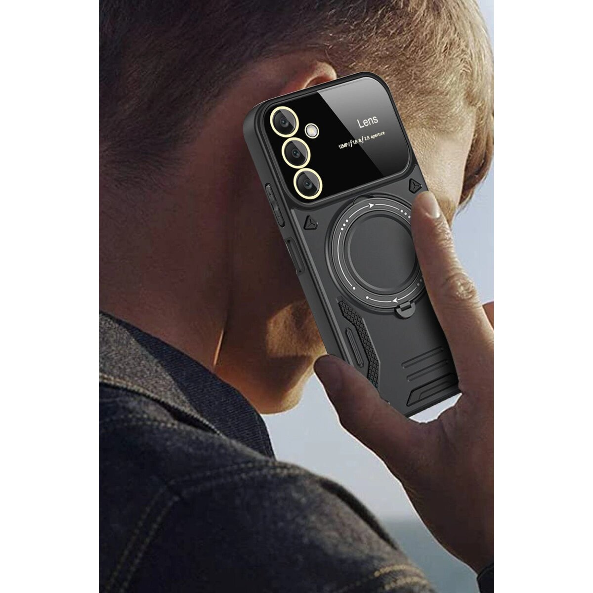 Samsung Galaxy A15 4g Kılıf Joy Lens Standlı Kapak - Lacivert Samsung Galaxy A15 4g Kılıf Joy Lens Standlı Kapak - Lacivert