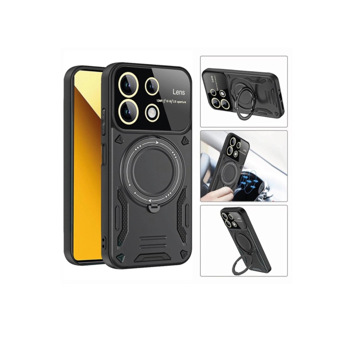 Xiaomi Redmi Note 13 4g Kılıf Joy Lens Standlı Kapak - Lacivert Xiaomi Redmi Note 13 4g Kılıf Joy Lens Standlı Kapak - Lacivert