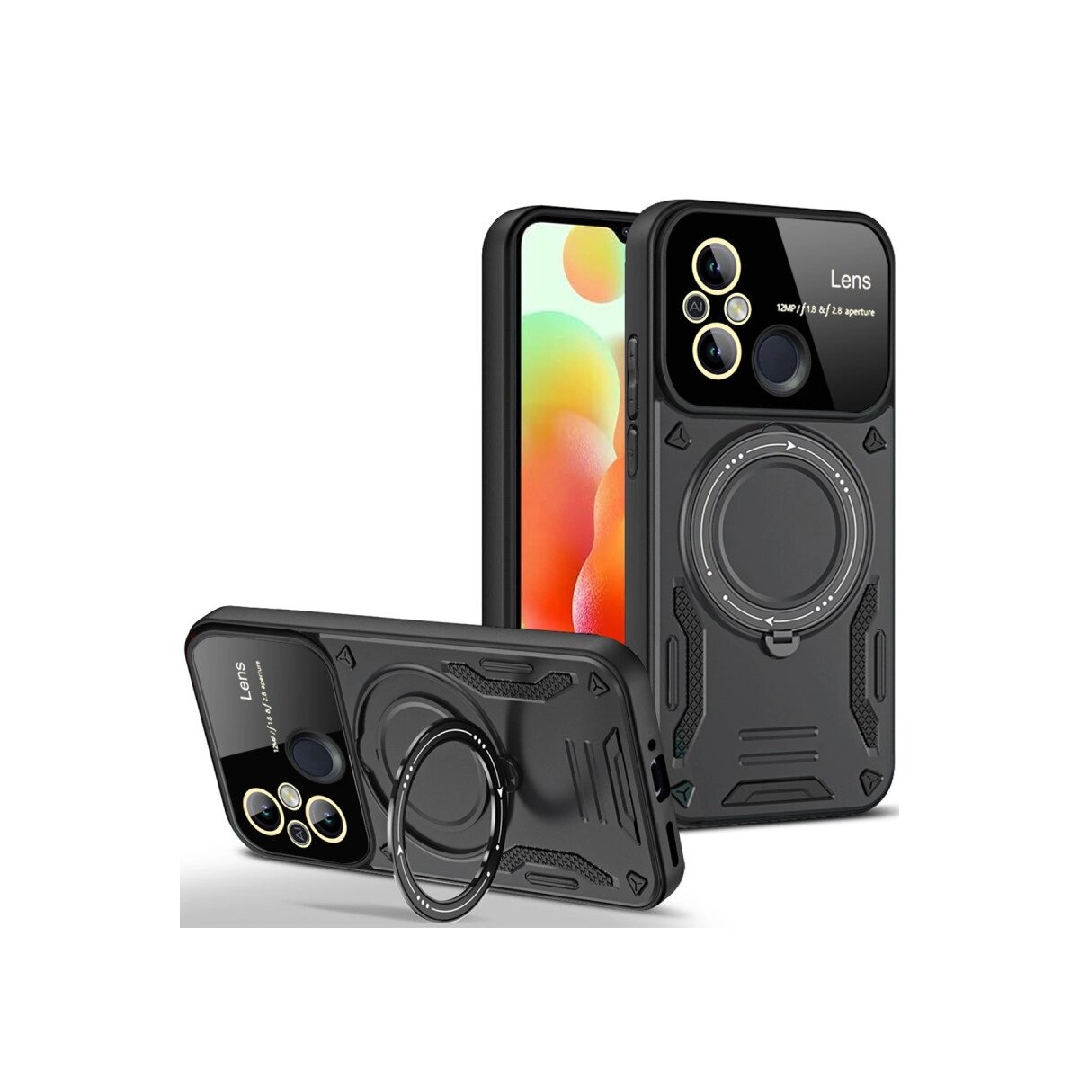 12c Kılıf Joy Lens Standlı Kapak - Siyah