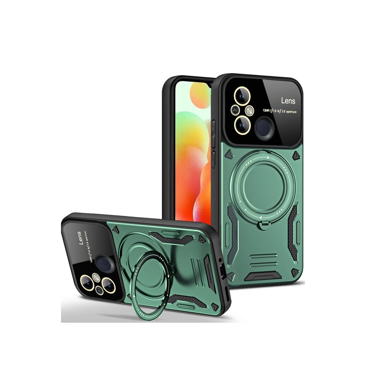 12c Kılıf Joy Lens Standlı Kapak - Koyu Yeşil