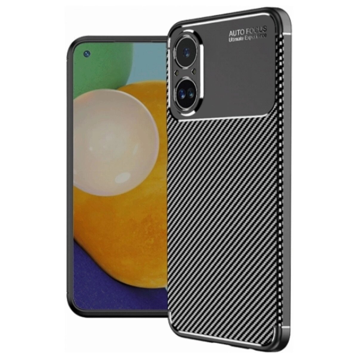 Realme 12 Lite Kılıf Auto Focus Karbon Kapak - Siyah Realme 12 Lite Kılıf Auto Focus Karbon Kapak - Siyah