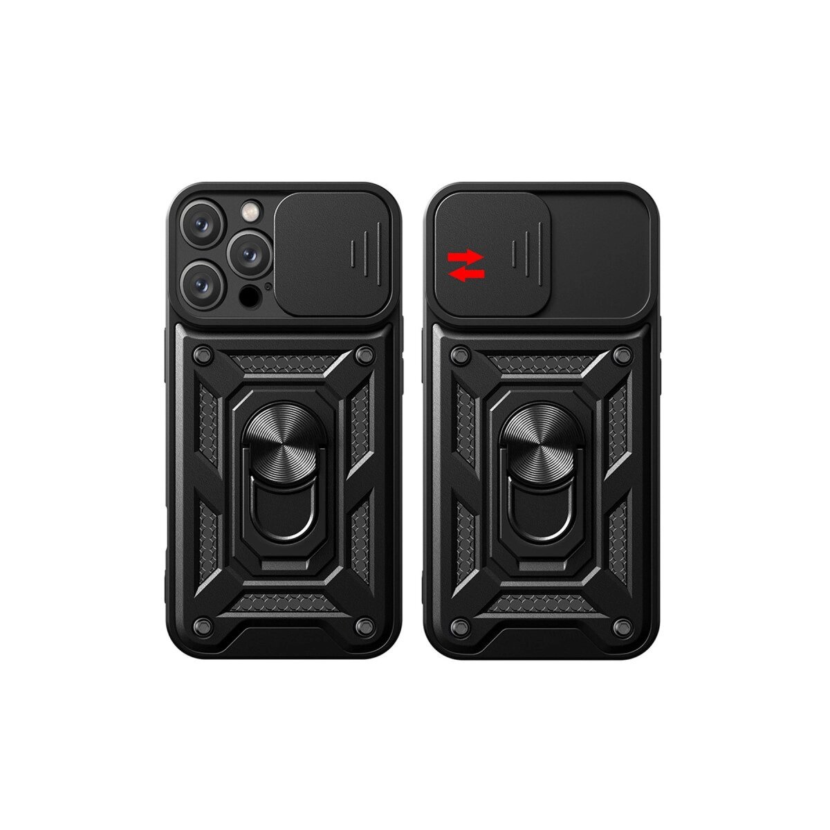 Apple İphone 16 Pro Kılıf Pars Lens Yüzüklü Silikon - Gümüş