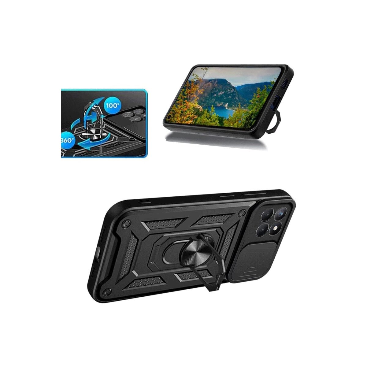 Samsung Galaxy M15 Kılıf Pars Lens Yüzüklü Silikon - Siyah Samsung Galaxy M15 Kılıf Pars Lens Yüzüklü Silikon - Siyah