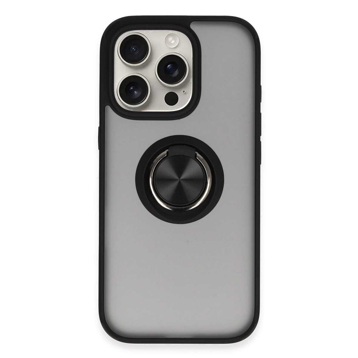 Apple İphone 16 Pro Max Kılıf Montreal Yüzüklü Silikon Kapak - Siyah Apple İphone 16 Pro Max Kılıf Montreal Yüzüklü Silikon Kapak - Siyah
