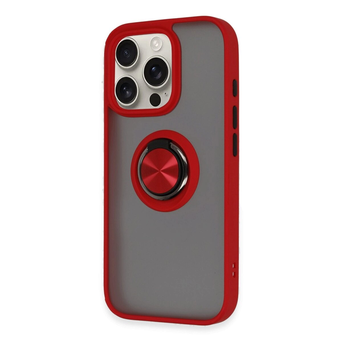 Apple İphone 16 Pro Max Kılıf Montreal Yüzüklü Silikon Kapak - Kırmızı Apple İphone 16 Pro Max Kılıf Montreal Yüzüklü Silikon Kapak - Kırmızı