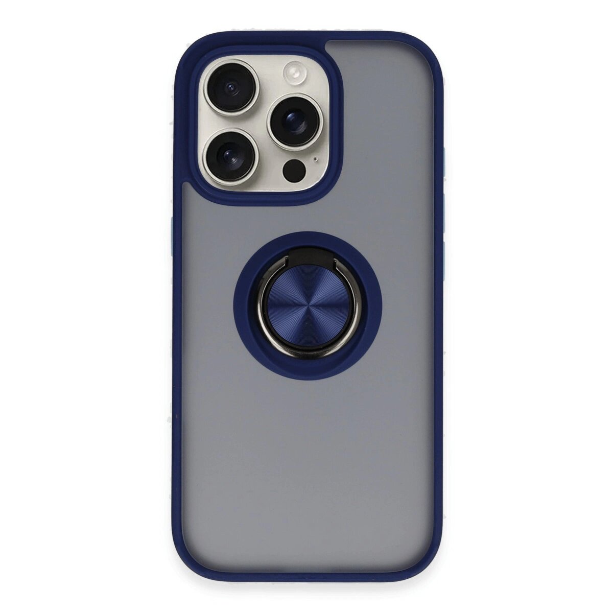 Apple İphone 16 Pro Max Kılıf Montreal Yüzüklü Silikon Kapak - Lacivert Apple İphone 16 Pro Max Kılıf Montreal Yüzüklü Silikon Kapak - Lacivert