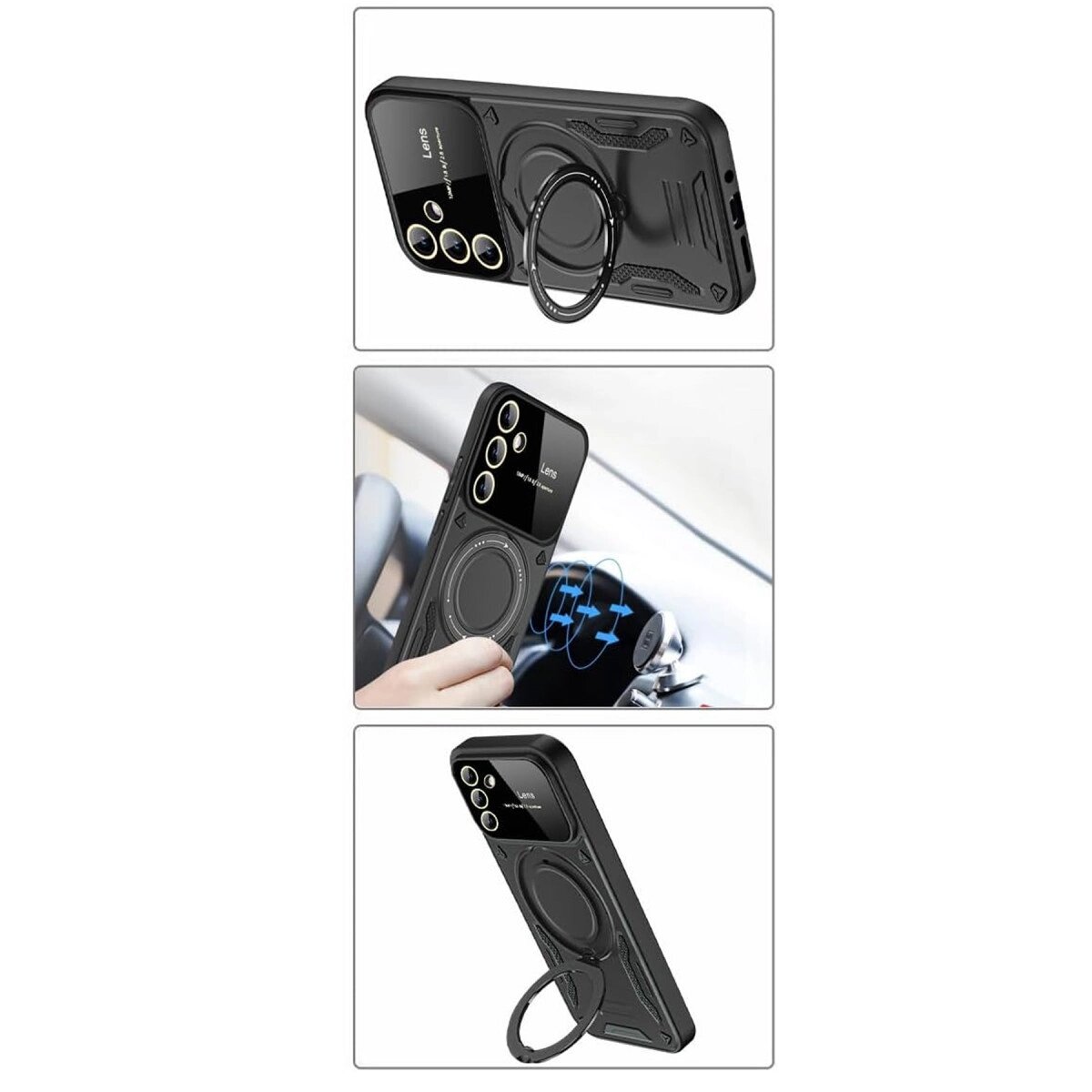 Samsung Galaxy S24 Fe Kılıf Joy Lens Standlı Kapak - Mor