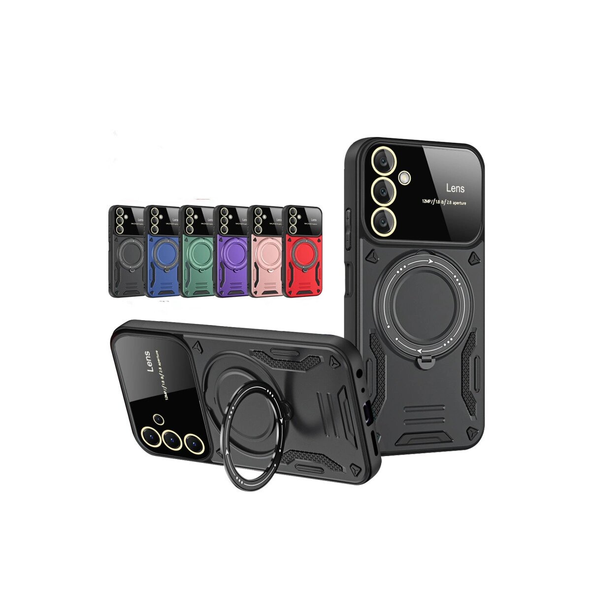 Samsung Galaxy A16 5g Kılıf Joy Lens Standlı Kapak - Koyu Yeşil Samsung Galaxy A16 5g Kılıf Joy Lens Standlı Kapak - Koyu Yeşil