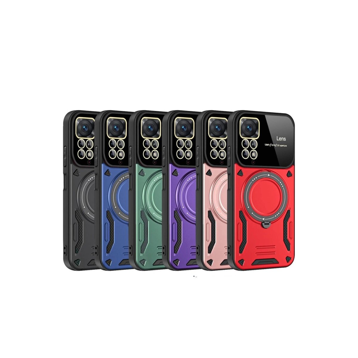 Xiaomi Redmi Note 11 Pro Kılıf Joy Lens Standlı Kapak - Mor Xiaomi Redmi Note 11 Pro Kılıf Joy Lens Standlı Kapak - Mor