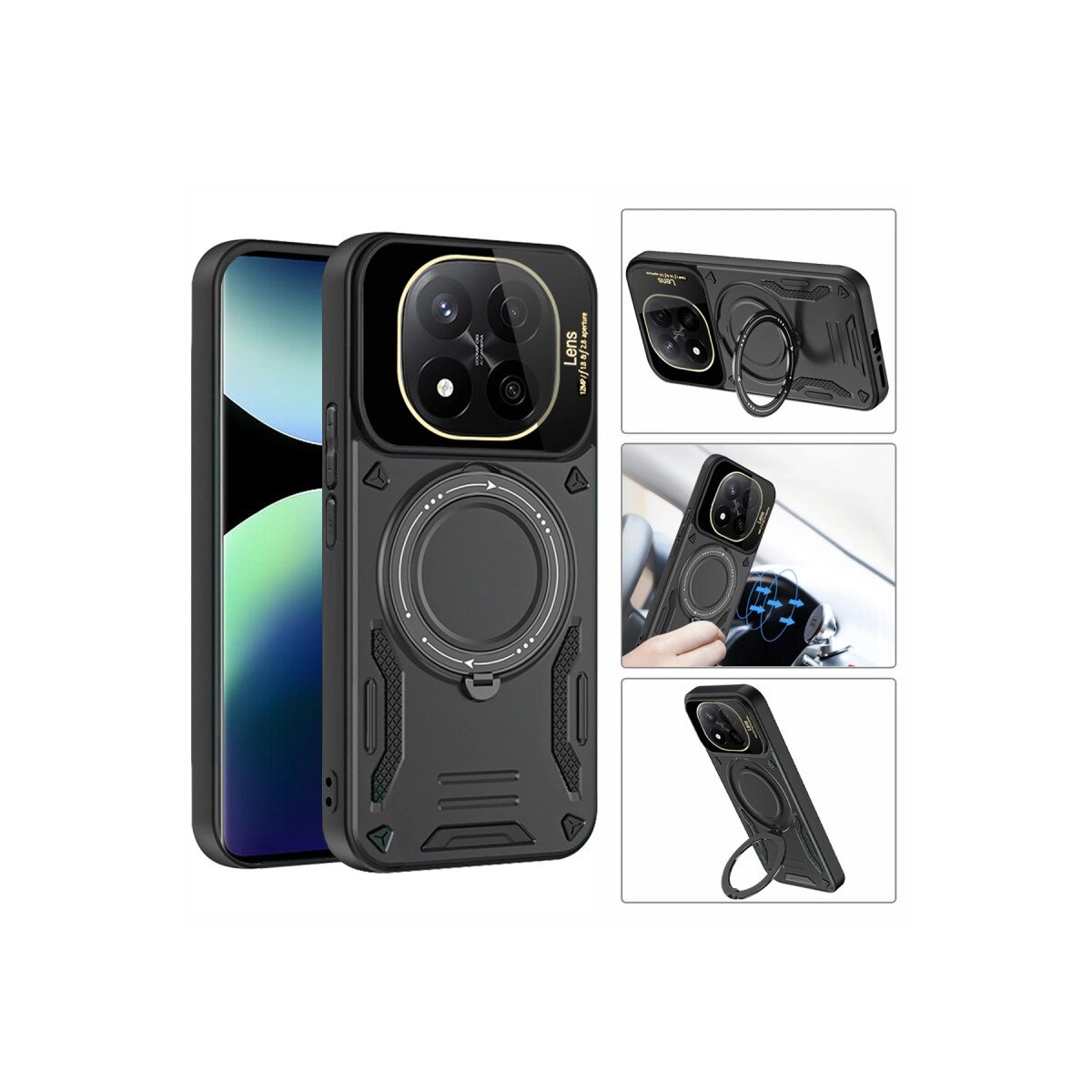 Xiaomi Redmi Note 14 Pro 5g Kılıf Joy Lens Standlı Kapak - Lacivert