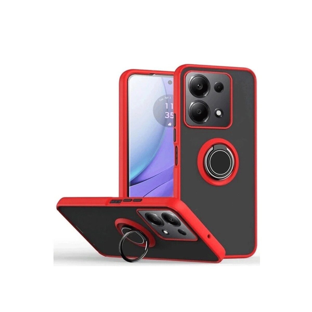 Xiaomi Redmi Note 13 Pro 5g Kılıf Montreal Yüzüklü Silikon Kapak - Kırmızı Xiaomi Redmi Note 13 Pro 5g Kılıf Montreal Yüzüklü Silikon Kapak - Kırmızı