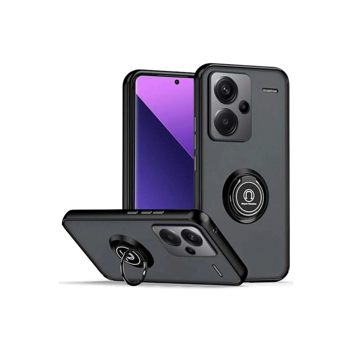 Xiaomi Redmi Note 13 Pro Plus Kılıf Montreal Yüzüklü Silikon Kapak - Siyah Xiaomi Redmi Note 13 Pro Plus Kılıf Montreal Yüzüklü Silikon Kapak - Siyah