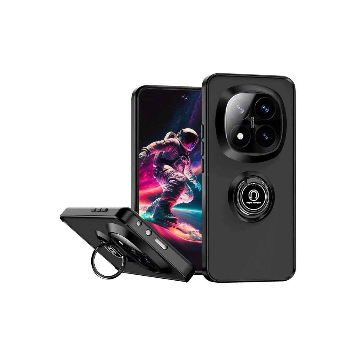 Xiaomi Redmi Note 14 Pro Plus Kılıf Montreal Yüzüklü Silikon Kapak - Siyah Xiaomi Redmi Note 14 Pro Plus Kılıf Montreal Yüzüklü Silikon Kapak - Siyah