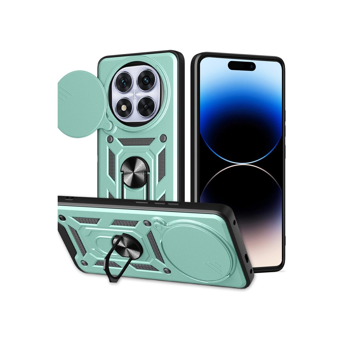 Xiaomi Redmi Note 14 Pro Plus Kılıf Pars Lens Yüzüklü Silikon - Yeşil Xiaomi Redmi Note 14 Pro Plus Kılıf Pars Lens Yüzüklü Silikon - Yeşil
