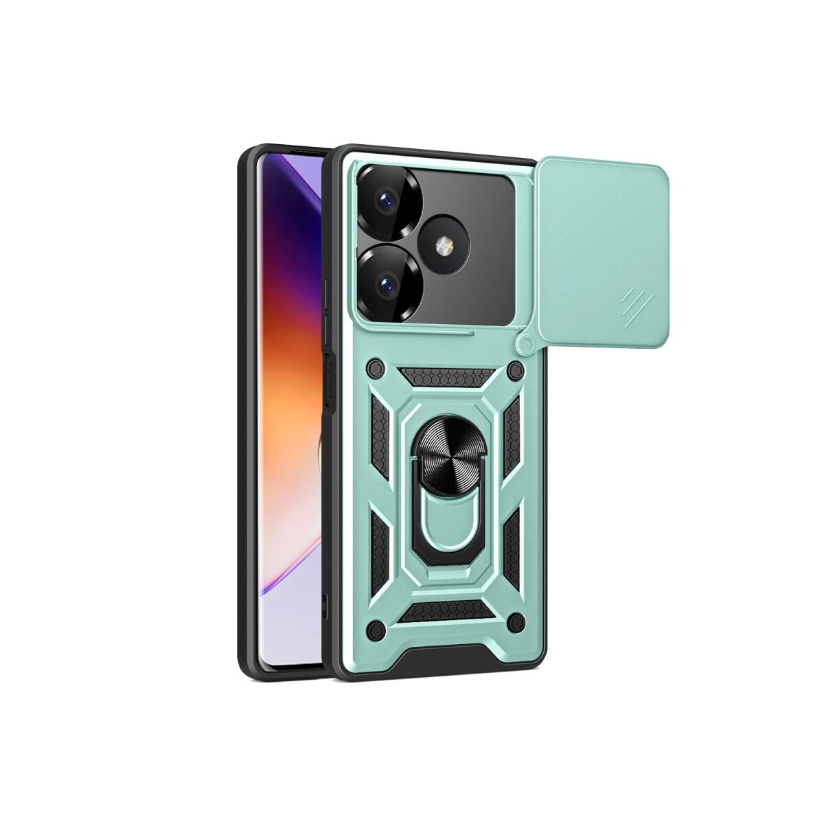 13 4g Kılıf Pars Lens Yüzüklü  - Yeşil