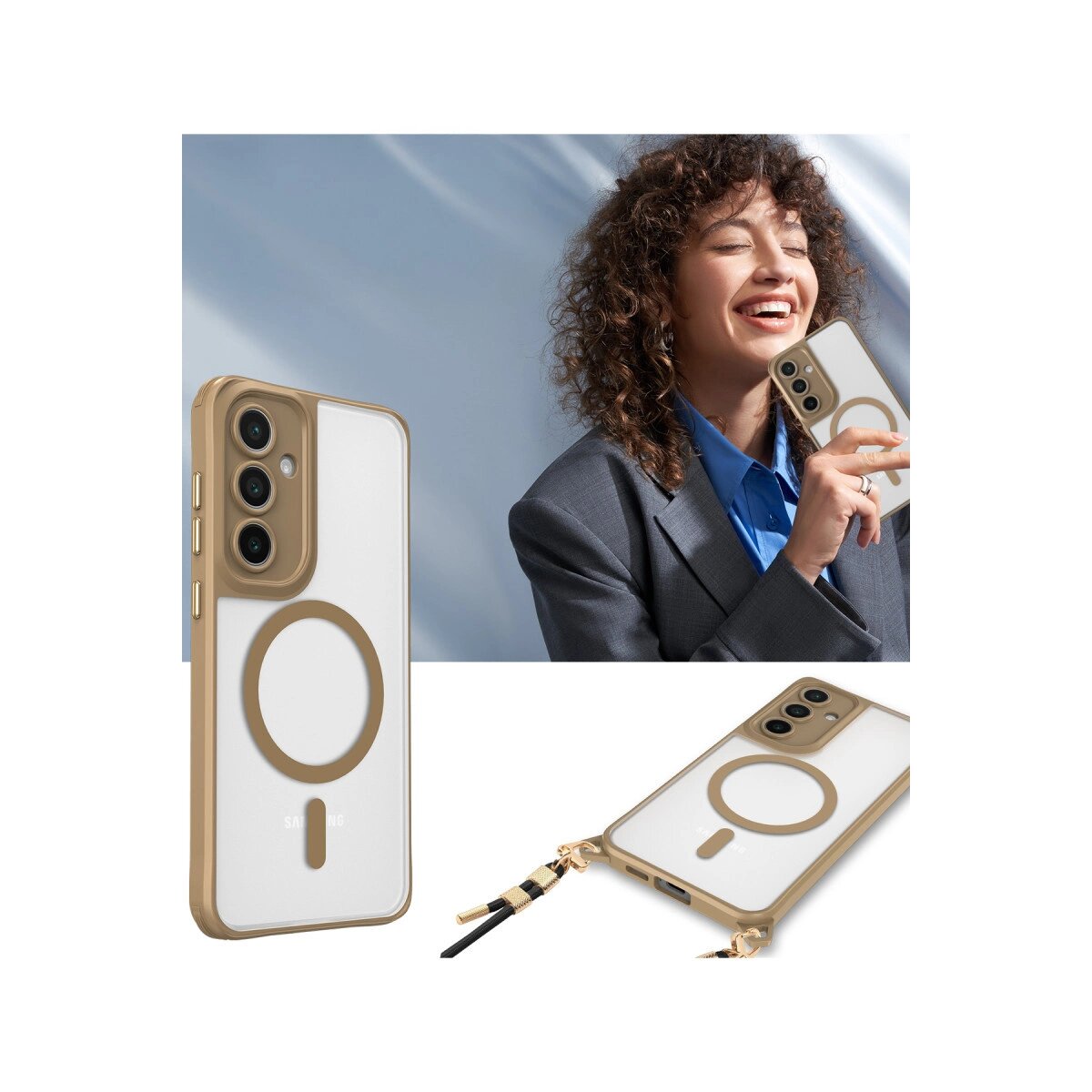 Samsung Galaxy S23 Plus Kılıf Enka Magsafe Silikon Kılıf - Desert