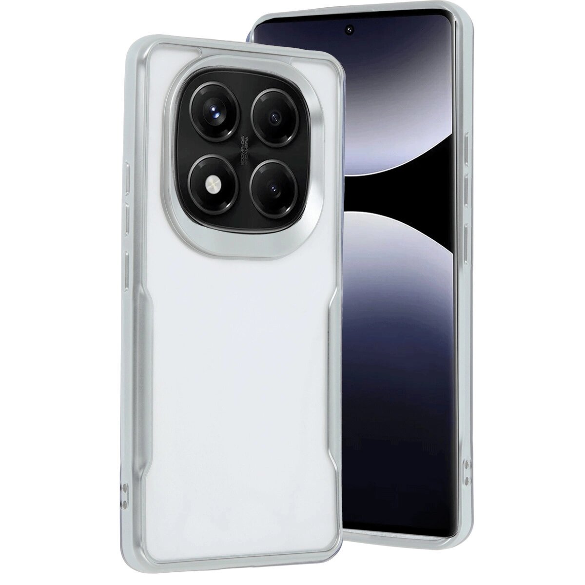 Xiaomi Redmi Note 14 Pro 5g Kılıf Boyi Silikon Kapak - Gümüş Xiaomi Redmi Note 14 Pro 5g Kılıf Boyi Silikon Kapak - Gümüş