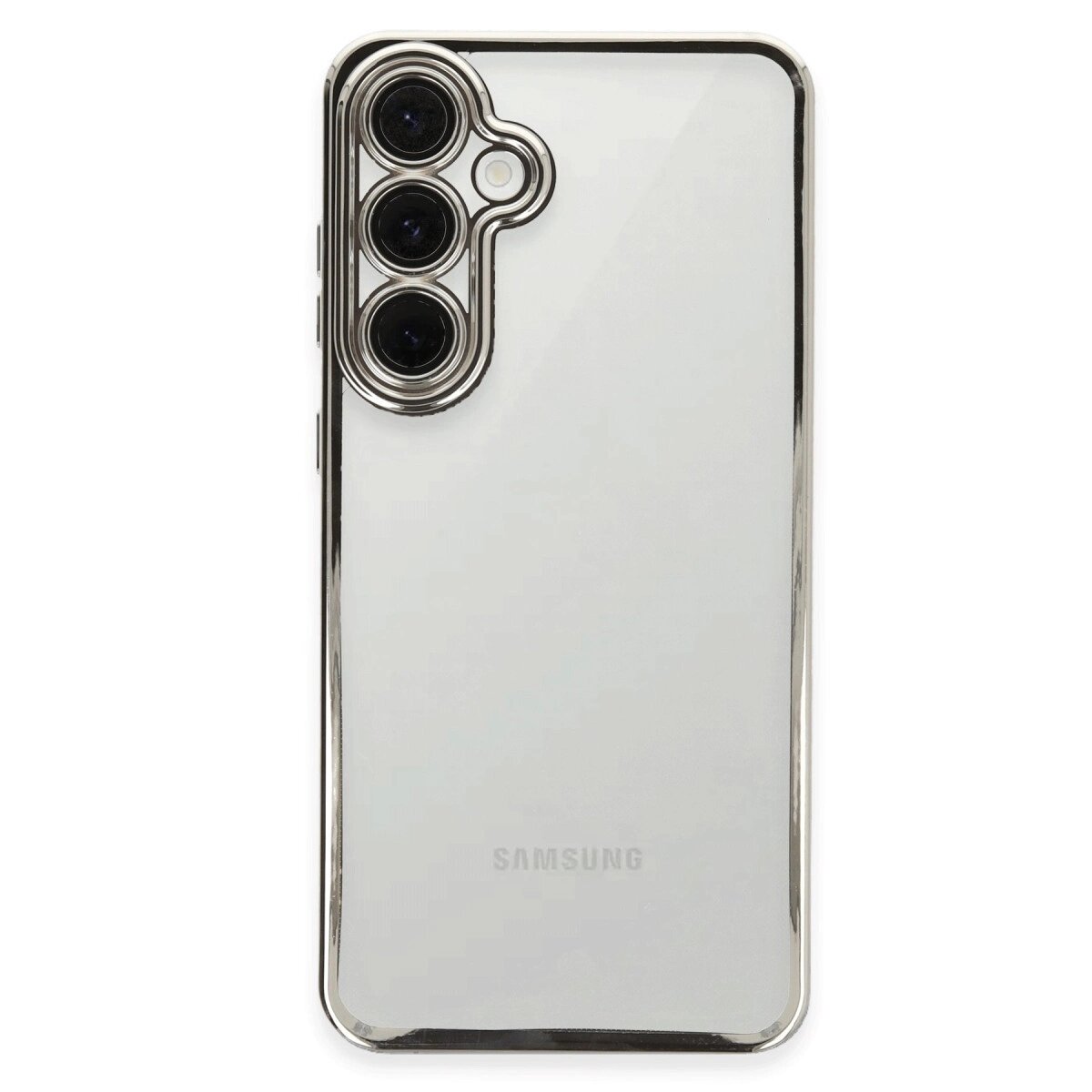 Samsung Galaxy S24 Fe Kılıf Razer Lensli Silikon - Gümüş