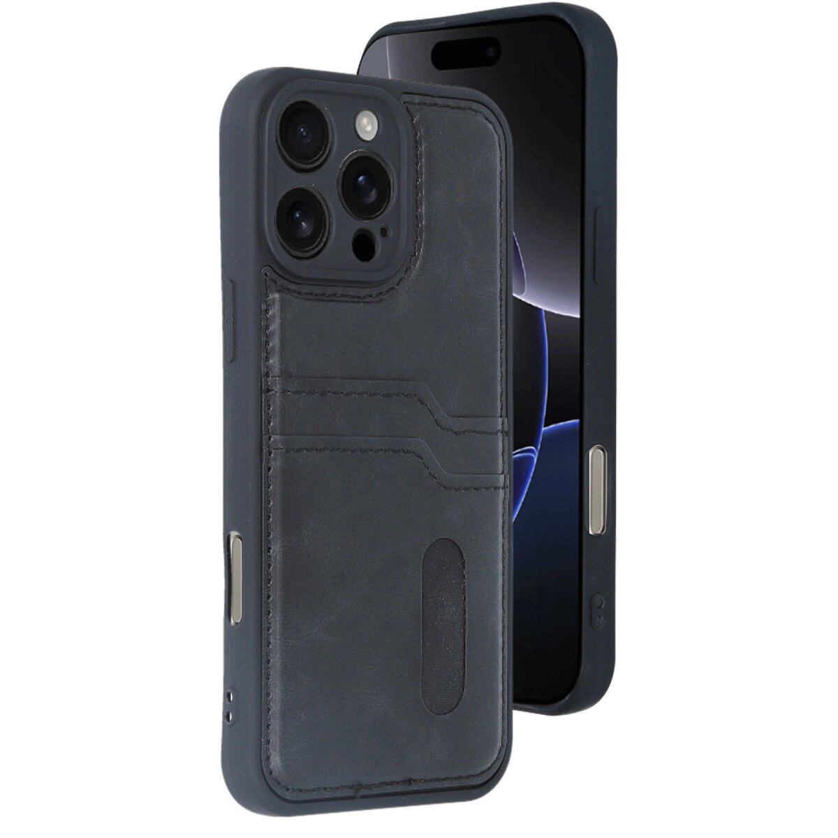 Apple İphone 16 Pro Max Kılıf Sara Kartvizitli Deri Kılıf - Siyah Apple İphone 16 Pro Max Kılıf Sara Kartvizitli Deri Kılıf - Siyah