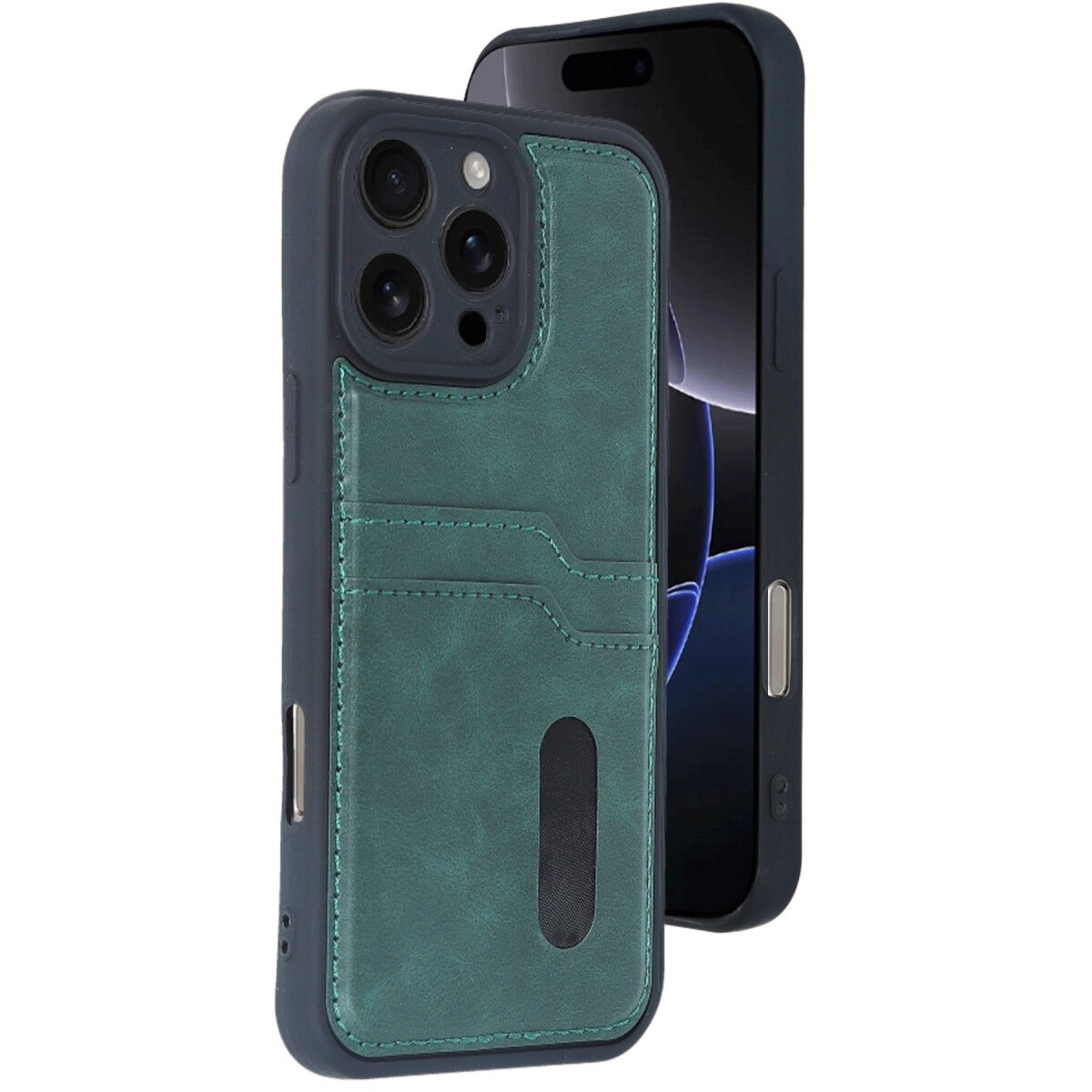 Apple İphone 16 Pro Max Kılıf Sara Kartvizitli Deri Kılıf - Koyu Yeşil Apple İphone 16 Pro Max Kılıf Sara Kartvizitli Deri Kılıf - Koyu Yeşil