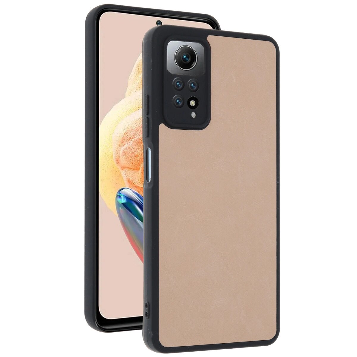 Xiaomi Redmi Note 12 Pro 4g Kılıf Aras Deri Kapak - Pudra Xiaomi Redmi Note 12 Pro 4g Kılıf Aras Deri Kapak - Pudra