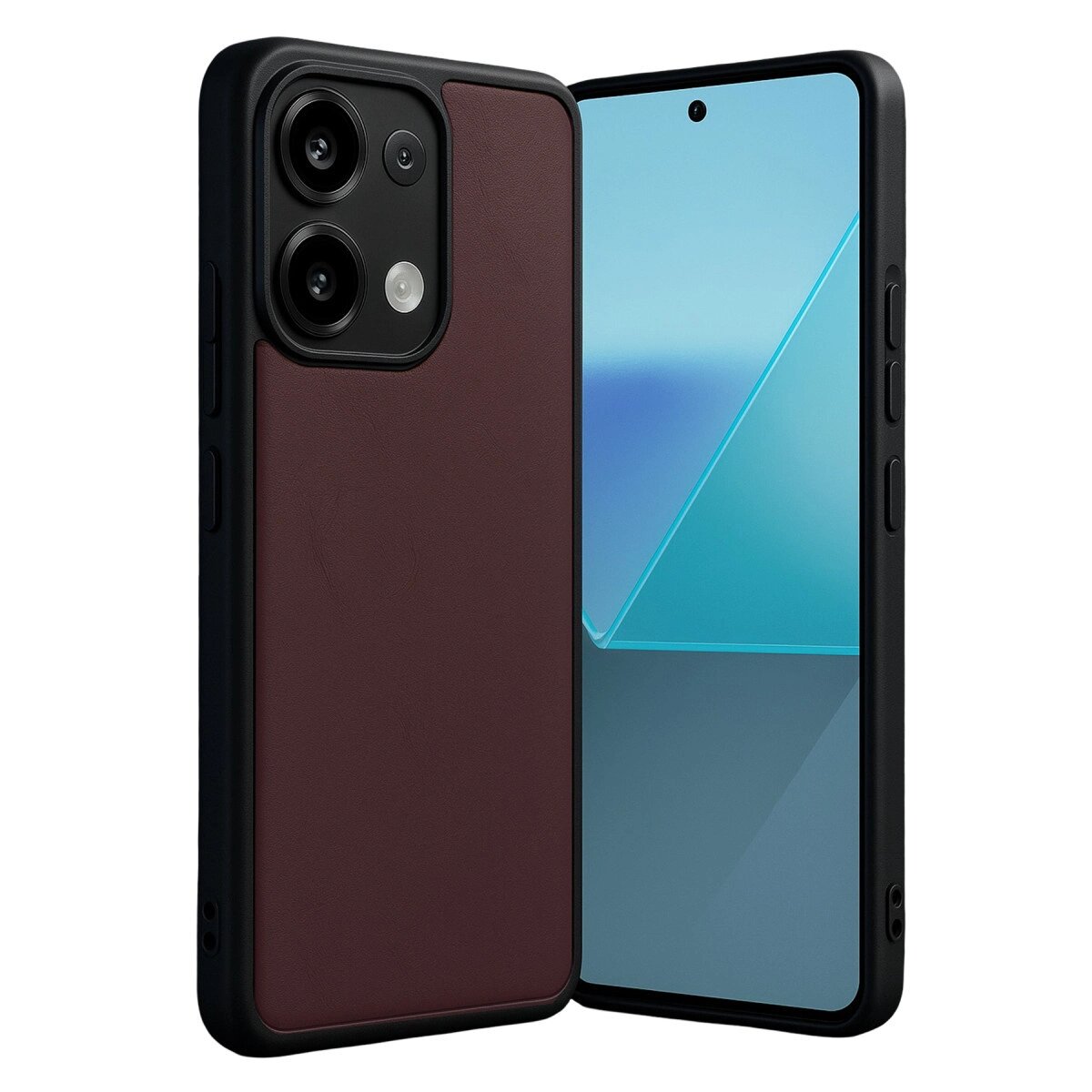 Xiaomi Redmi Note 13 Pro 4g Kılıf Aras Deri Kapak - Bordo Xiaomi Redmi Note 13 Pro 4g Kılıf Aras Deri Kapak - Bordo