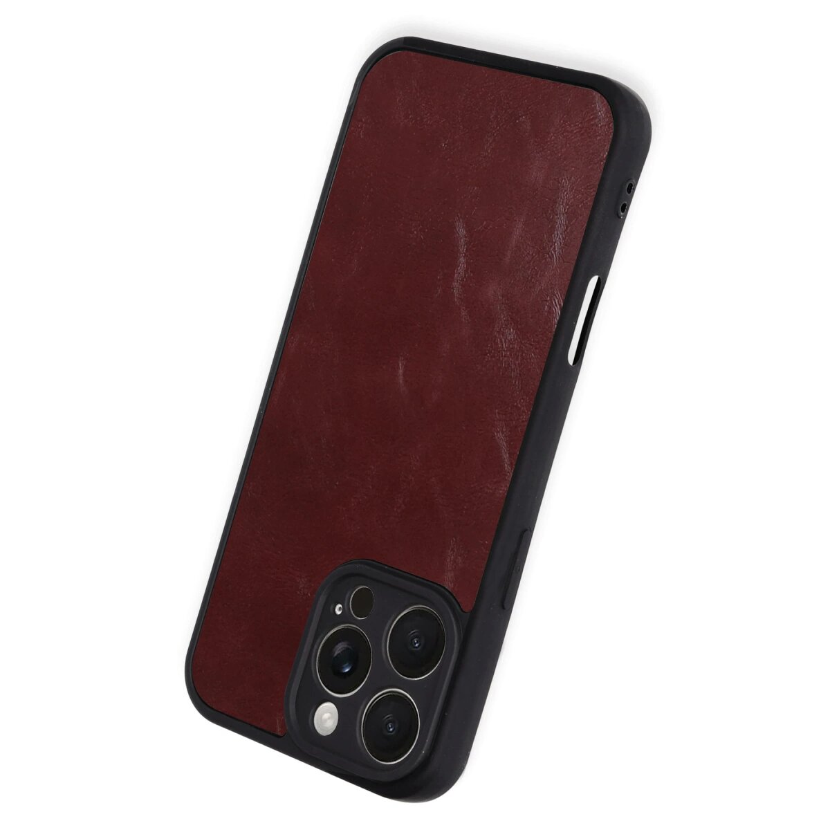 Apple İphone 16 Pro Max Kılıf Aras Deri Kapak - Bordo