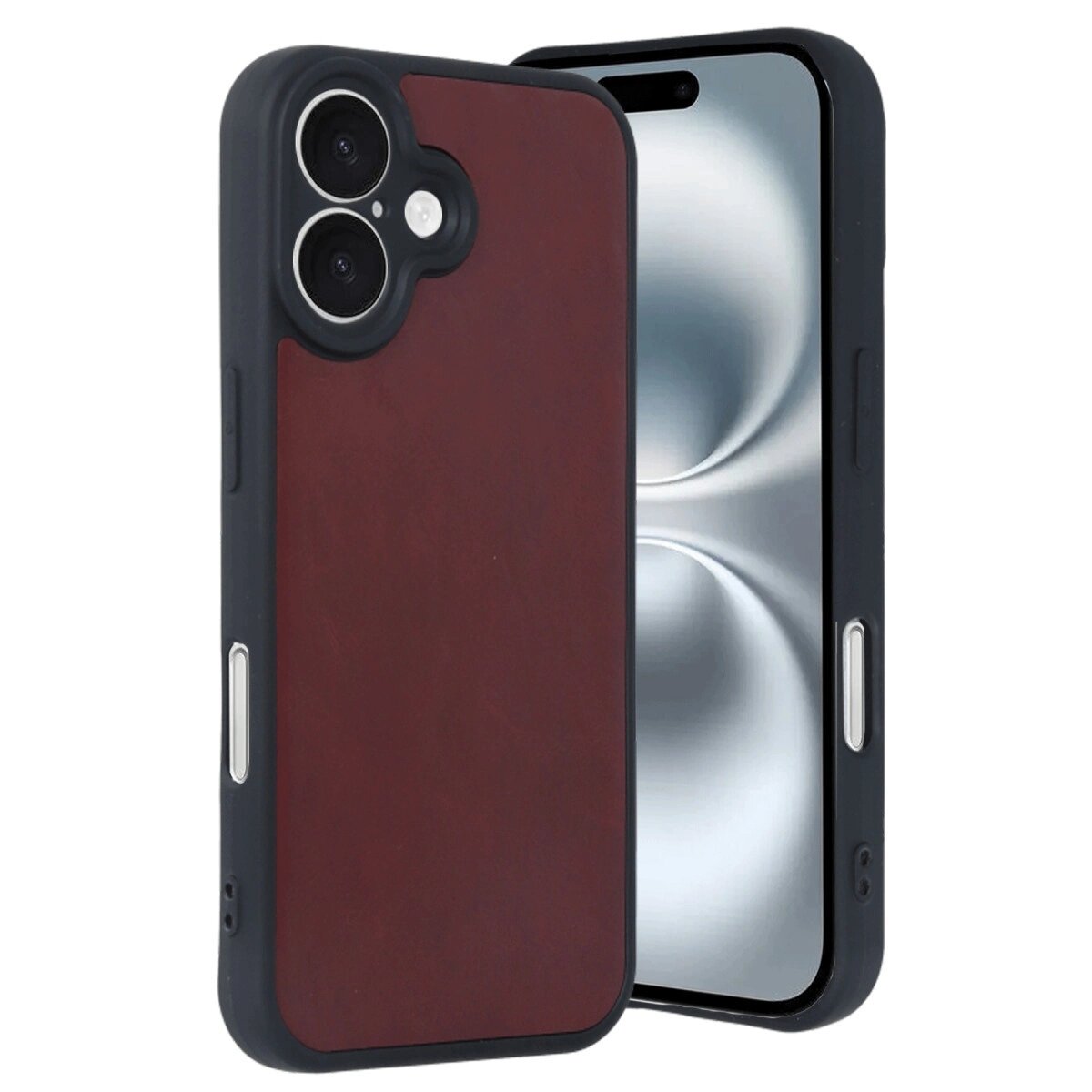 Apple İphone 16 Kılıf Aras Deri Kapak - Bordo Apple İphone 16 Kılıf Aras Deri Kapak - Bordo